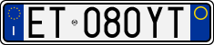 License plate of Italy, Cars (1994 year series)