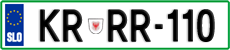 License plate of Slovenia, Cars