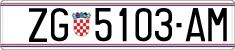 License plate of Croatia, Regular plates