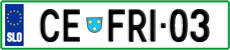 License plate of Slovenia, Vanity Plates
