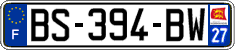 French license plate, SIV (ordinary)