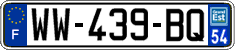 French license plate, SIV (temporary)