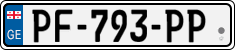 License plate of Georgia, Cars (2014)