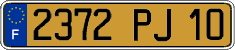 French license plate, FNI