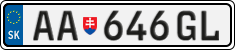 License plate of Slovakia, Cars