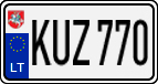 License plate of Lithuania, Cars