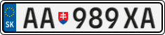 License plate of Slovakia, Cars