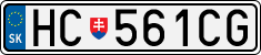 License plate of Slovakia, Cars