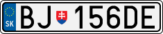 License plate of Slovakia, Cars