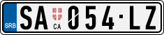 License plate of Serbia, Cars