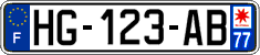 French license plate, SIV (ordinary)