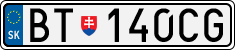 License plate of Slovakia, Cars