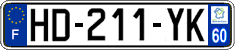 French license plate, SIV (ordinary)