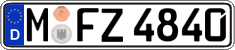 German license plate, Regular plates
