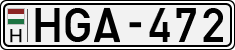 license plates of Hungary, Cars (1990)