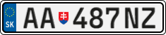 License plate of Slovakia, Cars