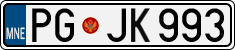 License plate of Montenegro, Cars