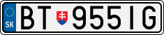 License plate of Slovakia, Cars