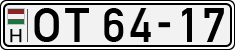 license plates of Hungary, Oldtimers (1990)