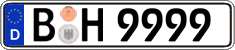 German license plate, Regular plates