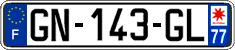 French license plate, SIV (ordinary)