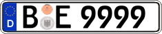 German license plate, Regular plates