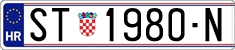 License plate of Croatia, Regular plates