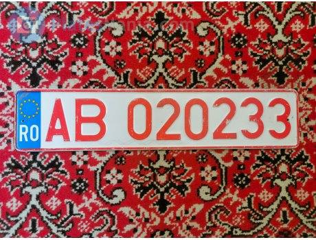 AB 020233, License plate without vehicle