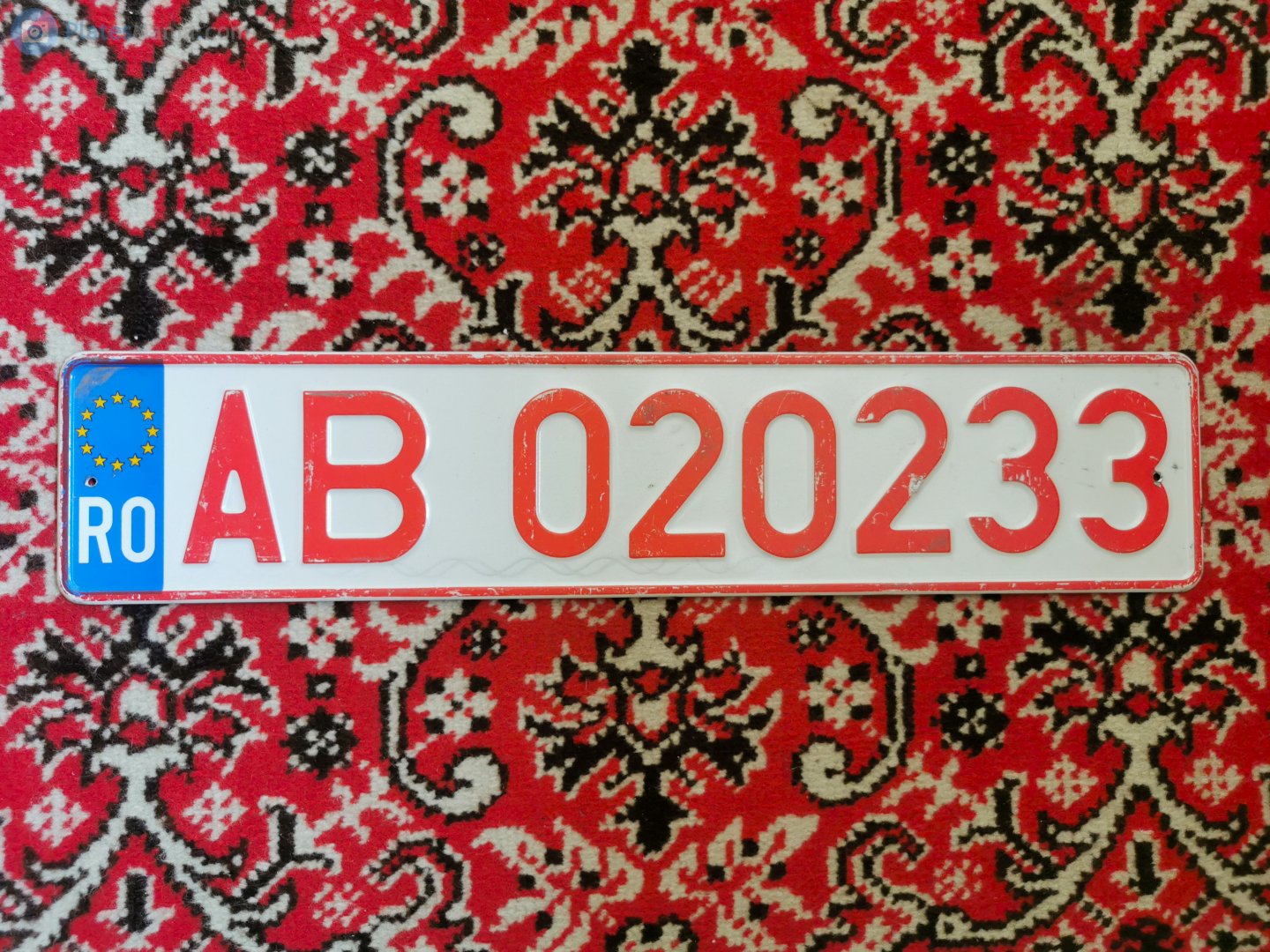 AB 020233, License plate without vehicle 