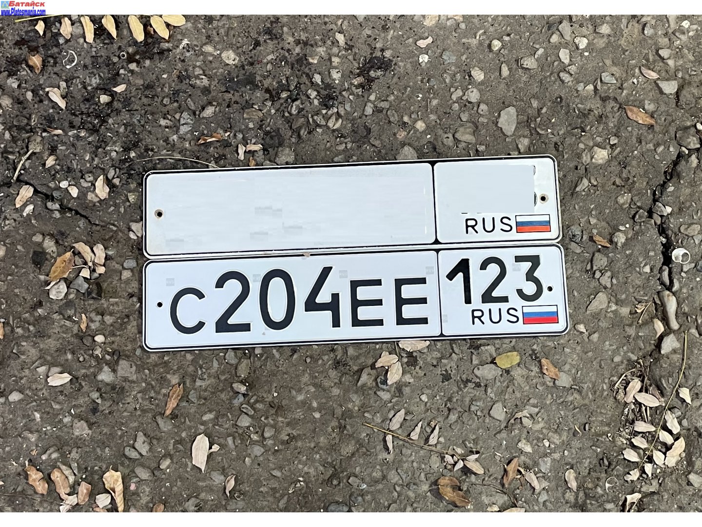с 204 ее 123, License plate without vehicle 
