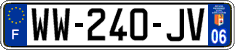 French license plate, SIV (temporary)