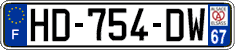 French license plate, SIV (ordinary)