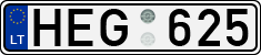 License plate of Lithuania, Cars