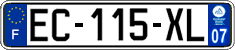 French license plate, SIV (ordinary)