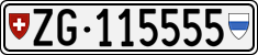 License plate of Switzerland, Cars