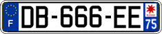 French license plate, SIV (ordinary)