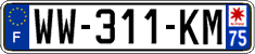 French license plate, SIV (temporary)