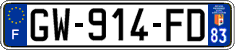 French license plate, SIV (ordinary)