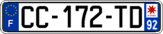 French license plate, SIV (ordinary)