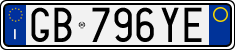 License plate of Italy, Cars (1994 year series)
