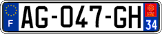 French license plate, SIV (ordinary)