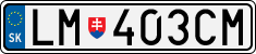 License plate of Slovakia, Cars