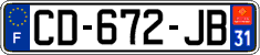 French license plate, SIV (ordinary)