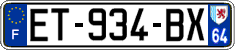 French license plate, SIV (ordinary)