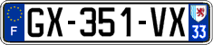 French license plate, SIV (ordinary)