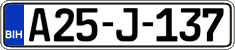 License plate of Bosnia and Herzegovina, Regular plates