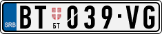 License plate of Serbia, Cars