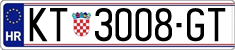 License plate of Croatia, Regular plates