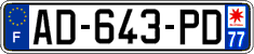 French license plate, SIV (ordinary)