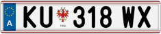 License plate of Austria, Regular plates